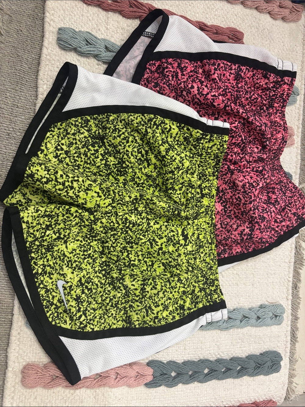 Nike Speckled Athletic Shorts - Neon Yellow & Hot Pink